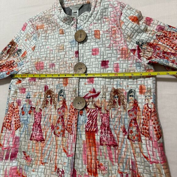 Multiples Camellia Quilted Button Front Petite Jacket Printed Texture Size PL - Picture 5 of 8